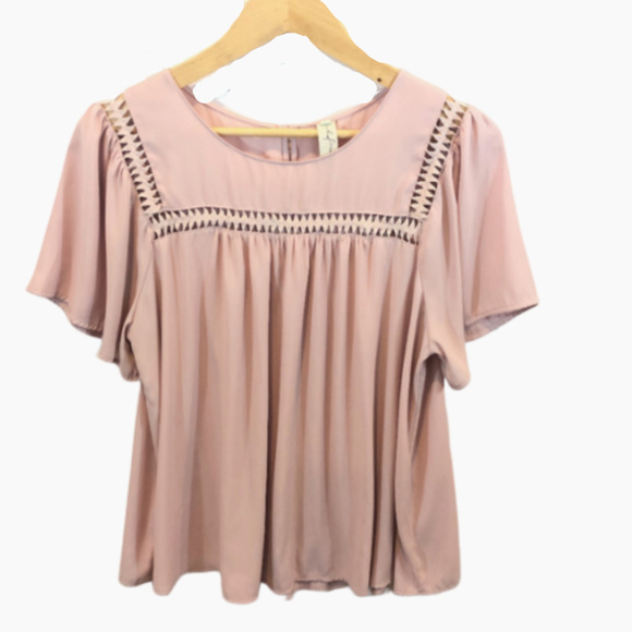 Allison Joy Tops - Allison Joy Pink Short Sleeve Shirt - XL